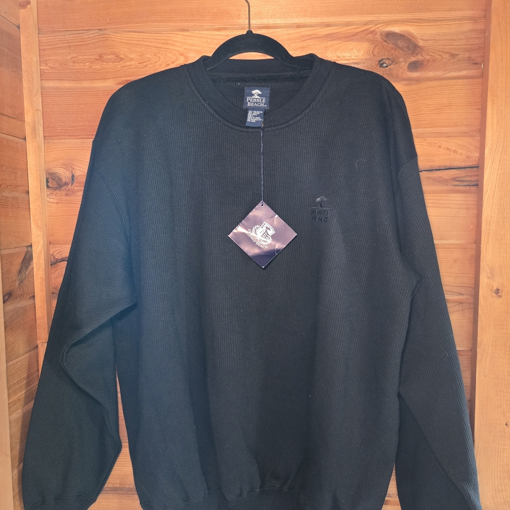 Pebble Beach Black Crewneck Sweater